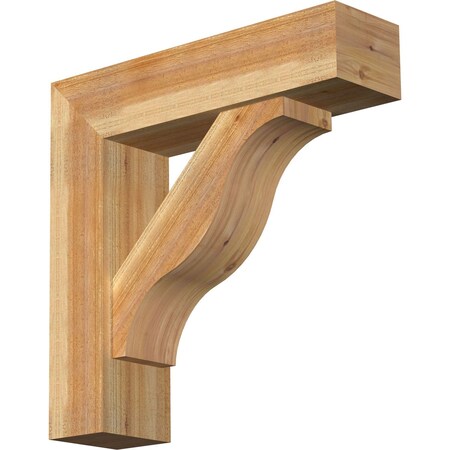 Ekena Millwork Funston Block Rough Sawn Bracket w/ Offset Brace, Western Red Cedar, 8"W x 30"D x 30"H BKT0806X30X30FST05RWR